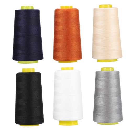 HOMSFOU 1 Satz Polyesterfaden Stickgarn Nähkegel Stoff Weißer Faden Zum Nähen Von Spulen Nähgarn Stich Nahtfaden Für Nähmaschine Farbige Fäden Schwarzer Quilt 6 Stück von HOMSFOU