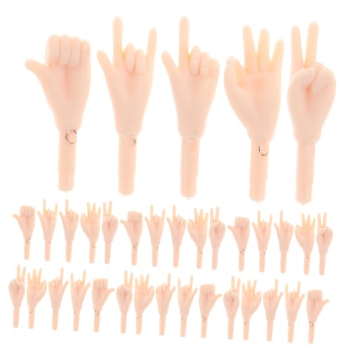 HOMSFOU 1 Satz Puppenhandzubehör Miniatur Streich Tierplüschpuppe Zum Selbermachen Puppenherstellungszubehör Hände Wiedergeborene Puppe Teile Für Finger Beige Pvc 100 Stück von HOMSFOU
