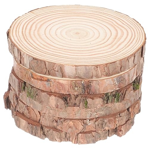 HOMSFOU 1 Satz Runde Holzscheiben Unbehandelt Natürliche Holzplatten Für Diy Bastelprojekte Untersetzer Und Wanddekoration Dicke Für Gestaltung 6 Stück von HOMSFOU
