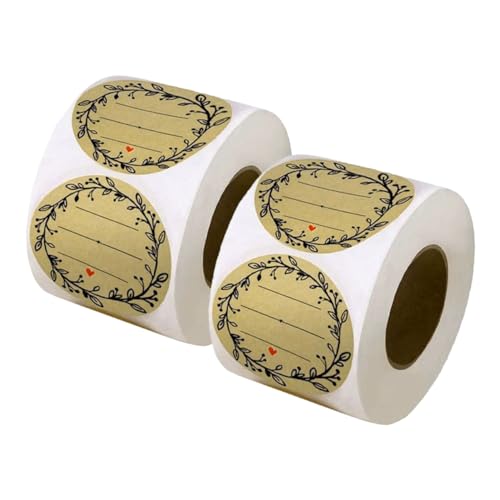 HOMSFOU 1 Satz Selbstklebende Etikettenaufkleber Aufkleber-etiketten Entfernbare Etiketten Aufkleber Für Paketsiegel Dekorative Siegelaufkleber Kraftpapier Khaki 2rollen von HOMSFOU