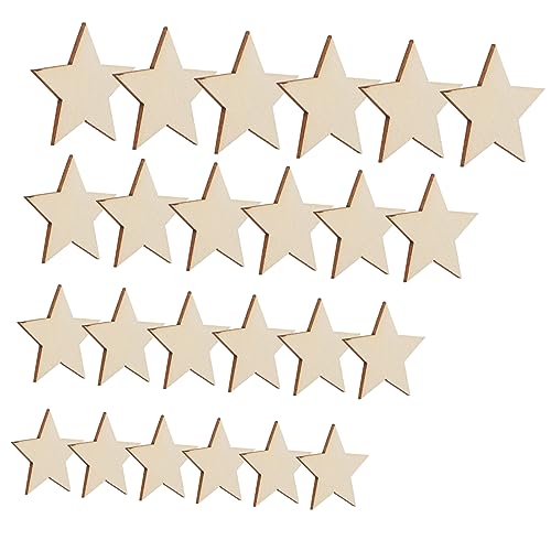 HOMSFOU 1 Satz Sterne Holzspäne Verzierungen Holzarbeiten Woodwork Holzperle Holzdekoration Holzsternweihnachtsdekoration Diy Zubehör Leere Holzscheiben Leerer Holzchip Hölzern 300 Stück von HOMSFOU