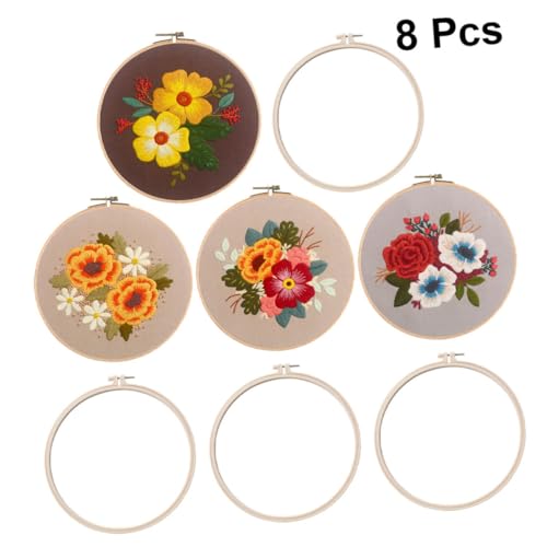HOMSFOU 1 Satz Stickerei Set für Anfänger Teiliges Diy Materialkit mit Stickrahmen Bunten Fäden und Zubehör für Kreative und Erwachsenenprojekte für Handarbeiten und Kunsthandwerk von HOMSFOU