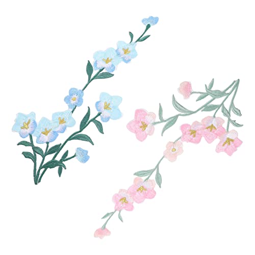 HOMSFOU 1 Satz Stickereipatches Für Diy Blumenmuster Für Kleidung Aufbügelbare Flicken Zur Verzierung Von Taschen Und Mehr Zum Reparieren Und Verschönern 2 Stück von HOMSFOU