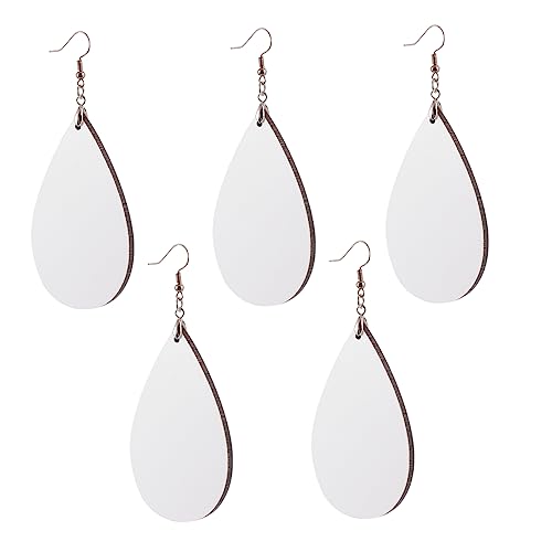 HOMSFOU 1 Satz Sublimations Ohrringe Tropfenform Leere Ohrhaken Für Diy Schmuck Hitzeübertragung Blanks Für Basteln 5 Paare von HOMSFOU
