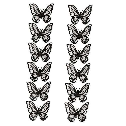 HOMSFOU 1 Satz Teiliges Bestickte Schmetterlings Patches Doppellagige Applikationen Für Kleidung Taschen Und Accessoires Zum Reparieren Und Dekorieren 12 Stück von HOMSFOU