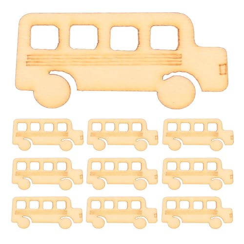 HOMSFOU 1 Satz Teiliges Holzscheiben Für Bastelarbeiten Diy Busform Holzstücke Zum Bemalen Dekoration Kunsthandwerk Und Kreative Projekte 20 Stück von HOMSFOU