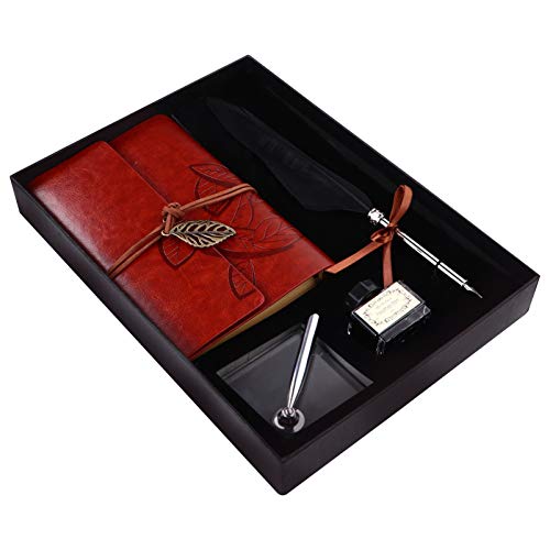 HOMSFOU 1 Satz Teiliges Kreatives Retro Notizbuch mit Feder Tintenstift und Stifthalter Tragbares Schreibwaren für Kalligraphie und Persönliche Notizen oder Sammlerstück HOMSFOU 1 Satz Teiliges Kreatives Retro Notizbuch mit Feder Tintenstift und Stifthalter Tragbares Schreibwaren für Kalligraphie und Persönliche Notizen oder Sammlerstück von HOMSFOU