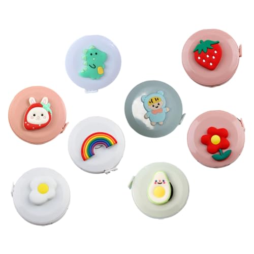 HOMSFOU 1 Satz Teiliges Mini Karottenmaßband Niedliches Einziehbares Maßband Für Körpermessungen Und Diy Bastelarbeiten Für Schüler Und Mit Bunten Cartoon Motiven 8 Stück von HOMSFOU