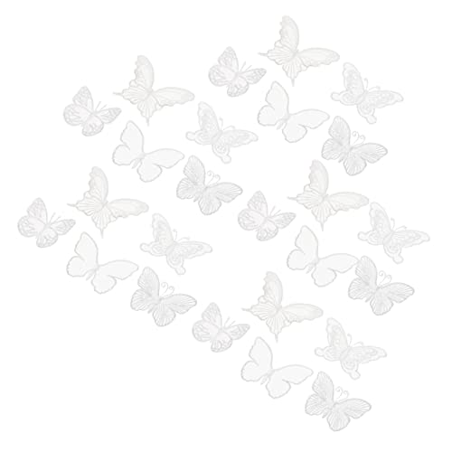 HOMSFOU 1 Satz Teiliges Schmetterling Applikationen Organza Einlagig Zum Aufnähen Brautkleider Diy Haar Und Kleidungsdekoration Leichte Stoffpatches Für Verzierungen 50 Stück von HOMSFOU