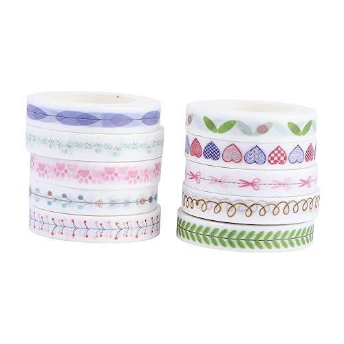 HOMSFOU 1 Satz Teiliges Scrapbooking Klebeband Dekorative Papier Klebebänder Für Tagebuch Diy Projekte Vielseitige Gestaltungsmöglichkeiten Zufällige Designs 10 Stück von HOMSFOU