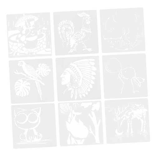 HOMSFOU 1 Satz Teiliges Set Diy Tierschablonen Für Wiederverwendbare Malvorlagen Karton Kreative Wanddekoration Für Frühe Bildung Und Künstlerische Fähigkeiten 9 Stück von HOMSFOU