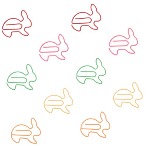 HOMSFOU 1 Satz Teiliges Set Metall Rabbit Clip Bunte Cartoon Notizklammern Für Büro Und Schule Praktische Büroklammern Für Notizen Und Fotos Farblich Zufällig 20 Stück von HOMSFOU