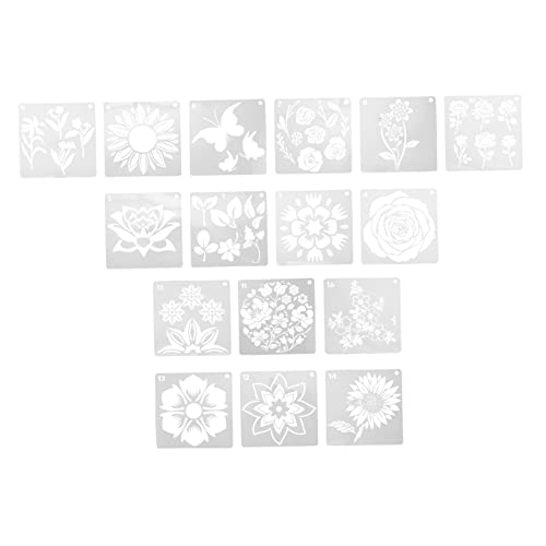HOMSFOU 1 Satz Teiliges Set Von Dekorativen Schablonen Für Diy Projekte Vielseitige Blumenmotive Für Wände Langlebigem Pet Material Wiederverwendbar Für Kreative Bastelarbeiten 16blatt von HOMSFOU