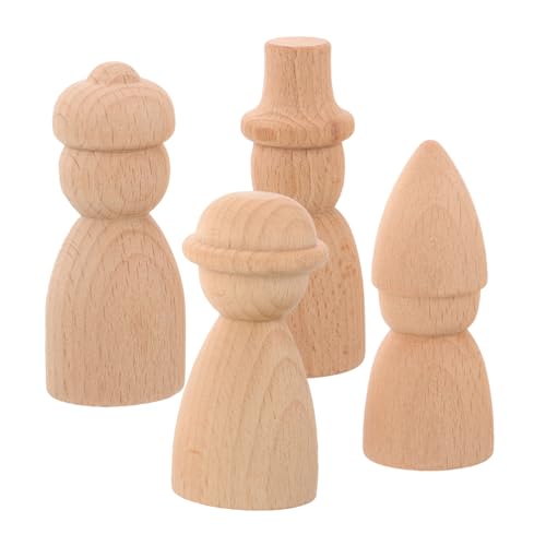 HOMSFOU 1 Satz Teiliges Unvollendete Holz Peg Puppen Für Diy Projekte Holzfiguren Zum Bemalen Handgefertigte Dekoration Für Erwachsene Sicher Und Geruchlos Für Bastelarbeiten 4 Stück HOMSFOU 1 Satz Teiliges Unvollendete Holz Peg Puppen Für Diy Projekte Holzfiguren Zum Bemalen Handgefertigte Dekoration Für Erwachsene Sicher Und Geruchlos Für Bastelarbeiten 4 Stück von HOMSFOU