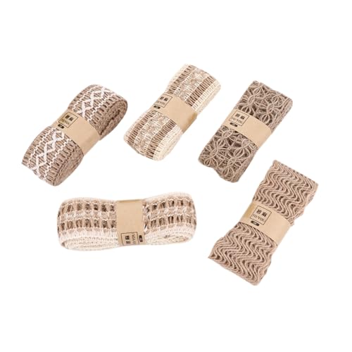 HOMSFOU 1 Satz Teiliges Vintage Jute Spitzenband Diy Bastelmaterial Für Hochzeitsdekoration Handwerk Und Und Vielseitig Einsetzbar 5 Stück HOMSFOU 1 Satz Teiliges Vintage Jute Spitzenband Diy Bastelmaterial Für Hochzeitsdekoration Handwerk Und Und Vielseitig Einsetzbar 5 Stück von HOMSFOU