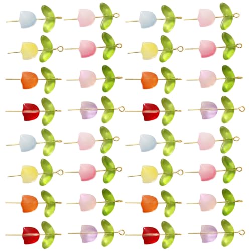 HOMSFOU 1 Satz Tulpen Glasperlen DIY Bastelperlen Gemischten Farben für Armbänder Hautfreundliche und Glatte Oberflächen für Einzigartige Handarbeiten von HOMSFOU