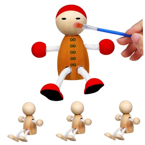 HOMSFOU 1 Satz Unbemalte Holz Puppenkörper Für Diy Bastelprojekte Holzfiguren Zum Bemalen Für Weihnachtsdekoration Und Persönliche 4 Stück HOMSFOU 1 Satz Unbemalte Holz Puppenkörper Für Diy Bastelprojekte Holzfiguren Zum Bemalen Für Weihnachtsdekoration Und Persönliche 4 Stück von HOMSFOU