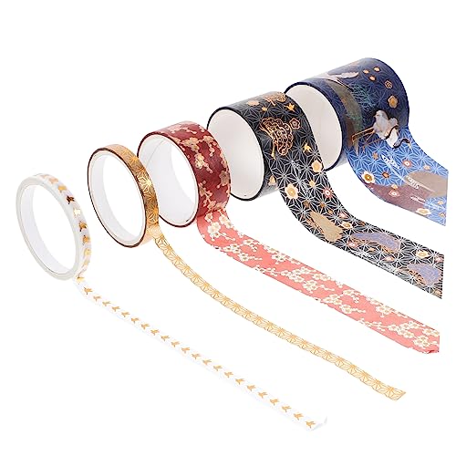 HOMSFOU 1 Satz Vintage Stil Washi Tape Dekorative Klebebänder Für Scrapbooking Notizbücher Und Geschenkverpackungen Für Diy Projekte Und 5 Stück von HOMSFOU