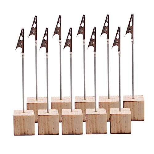 HOMSFOU 1 Satz Visitenkartenhalter Aus Holz Nennen Sie Place -halter Hochzeitstischnummern Stand Bürodeko Büro Dekoration Fotohalter Inhaber Der Tabellennummer Hölzern Khaki 20 Stück von HOMSFOU