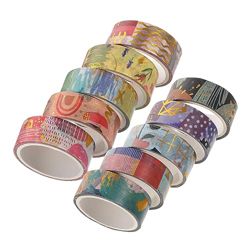 HOMSFOU 1 Satz Washi Tape Set Geometrische Goldfolien Washi Klebebänder Für Scrapbooking Journaling Und Diy Bastelzubehör Für Planer Und Dekoration 10 Rollen HOMSFOU 1 Satz Washi Tape Set Geometrische Goldfolien Washi Klebebänder Für Scrapbooking Journaling Und Diy Bastelzubehör Für Planer Und Dekoration 10 Rollen von HOMSFOU