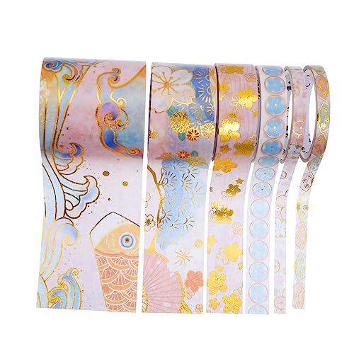 HOMSFOU 1 Satz Washi Tape Set Kreative Papierbänder mit Goldfolien Design für Journaling Scrapbooking und DIY Dekorationen Vielseitige Klebebänder für Bastelprojekte und Home Decor von HOMSFOU