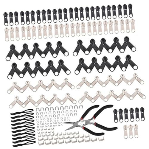 HOMSFOU 1 Satz Zipper Repair Kit Teile Universelles mit Zipperköpfen für Kleidung Taschen und Diy Projekte Werkzeug für Einfache Reparaturen von HOMSFOU