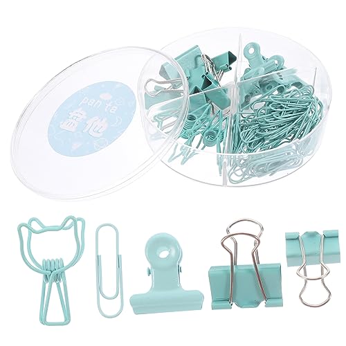HOMSFOU 1 Schachtel Büroklammern Set aus Praktische Dokumentenklammern Verschiedenen Designs für Bürobedarf Wiederverwendbare Binder Clips für Büro Schule und Zuhause von HOMSFOU