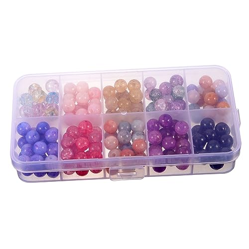 HOMSFOU 1 Schachtel Bunte Glasperlen für Armbänder und Schmuckherstellung Runde Bastelperlen zum Diy Basteln von Armbändern und Ohrringen für Kreative Projekte von HOMSFOU