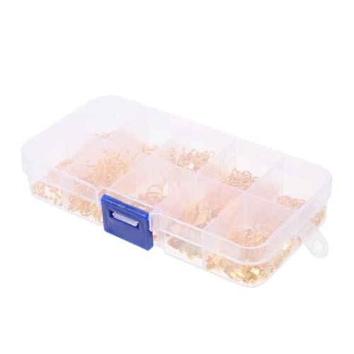 HOMSFOU 1 Schachtel DIY Ohrring Zubehör Sicherheits Ohrhaken für Ohrringe Fächer Goldfarbene Box für Schmuckherstellung Leicht Hypoallergen und Vielseitig Einsetzbar für Kreative Designs von HOMSFOU