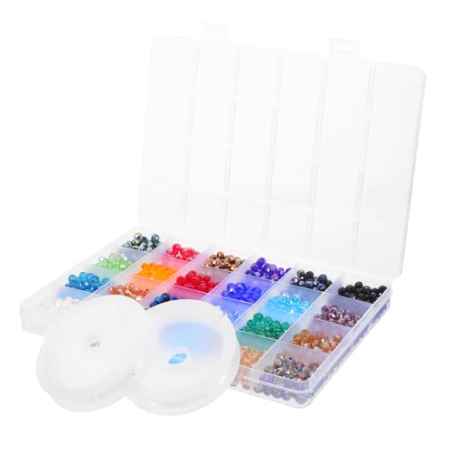 HOMSFOU 1 Schachtel Facettierte Glasperlen für Diy Schmuckherstellung Runde Spacer Beads für Armbänder und Nähprojekte Bastelarbeiten von HOMSFOU