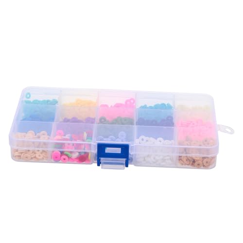 HOMSFOU 1 Schachtel Fächer Box Flache Runde Polymer Clay Perlen Bunte Spacer Perlen für Diy Schmuckherstellung Armband Halskette Bastelzubehör HOMSFOU 1 Schachtel Fächer Box Flache Runde Polymer Clay Perlen Bunte Spacer Perlen für Diy Schmuckherstellung Armband Halskette Bastelzubehör von HOMSFOU
