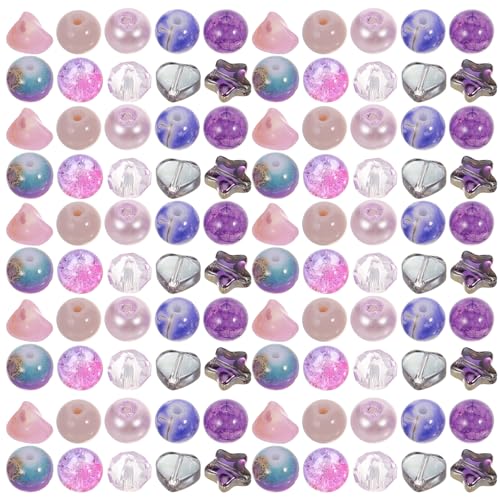 HOMSFOU 1 Schachtel Farben Glasperlen für Diy Schmuckherstellung Lose Spacer Beads für Armbänder und Mehr für Kreative Bastelprojekte und von HOMSFOU