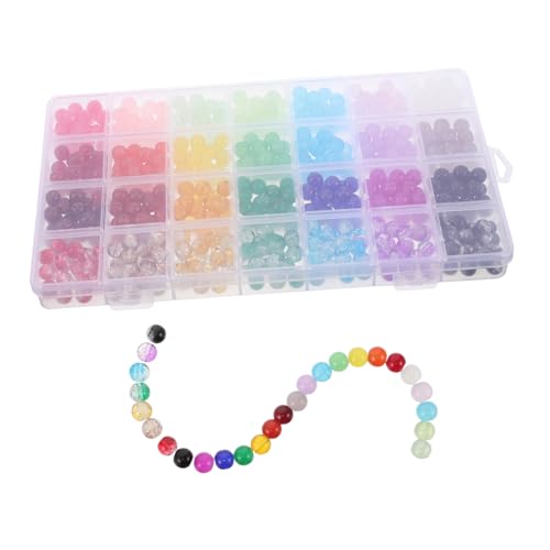 HOMSFOU 1 Schachtel Glasperlen Jelly-stil Runde Perlen für Freundschaftsarmbänder DIY Schmuckherstellung Bastelbedarf Handgefertigte Armbänder von HOMSFOU
