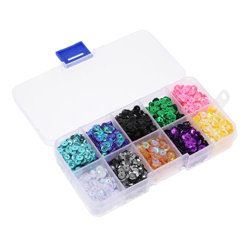 HOMSFOU 1 Schachtel Glitzernde Pailletten für Diy Projekte Handgefertigte Dekorative Sequins Praktischen Box für Kleidung Taschen Haarschmuck und Mehr von HOMSFOU