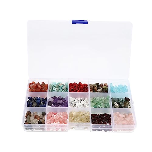 HOMSFOU 1 Schachtel Lebensbaum Perlen Fächer mit Natürlichen Edelstein Chips Diy Schmuckherstellung Vielseitige Farbenfrohe Agate Steinperlen für Armbänder und Ohrringe von HOMSFOU