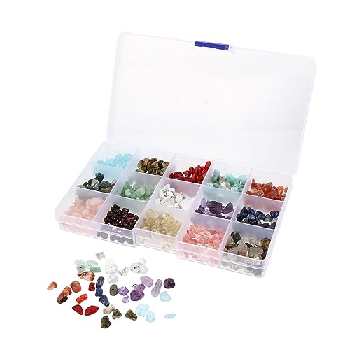 HOMSFOU 1 Schachtel Multifarbige Naturstein Chips Fächer Diy Kristall Schmuckperlen für Armbänder Halsketten Ohrringe Basteln Sichere Polierte Edelstein Splitter für Erwachsene HOMSFOU 1 Schachtel Multifarbige Naturstein Chips Fächer Diy Kristall Schmuckperlen für Armbänder Halsketten Ohrringe Basteln Sichere Polierte Edelstein Splitter für Erwachsene von HOMSFOU