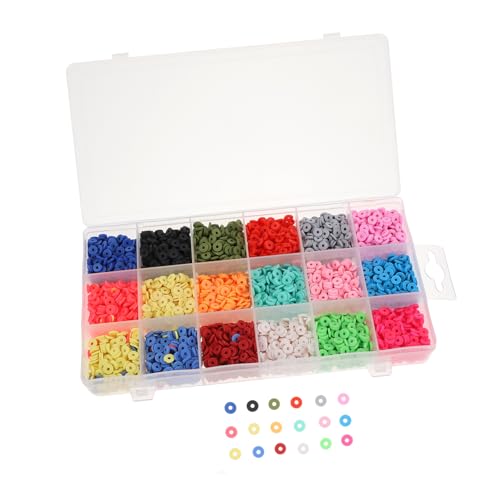 HOMSFOU 1 Schachtel Polymer Clay Spacer Beads Fächer Bunte Flache Runde Schmuckdekorationen DIY Boho Stil Armband Zubehör von HOMSFOU