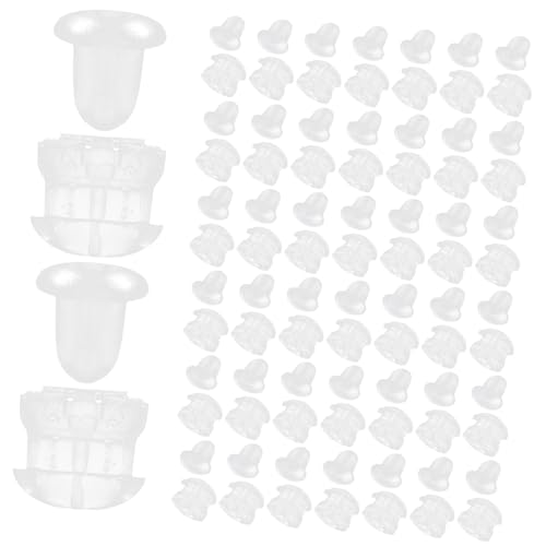 HOMSFOU 1 Schachtel Transparente Ohrring Verschlüsse Teiliges mit Sicheren Mittelgroßen Ohrstoppern und Hamburger Design Komfortabel Langlebig als Ersatz für Ohrschmuck Zubehör von HOMSFOU
