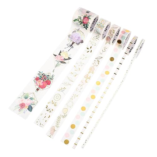 HOMSFOU 1 Schachtel Washi Tape mit Goldenen Akzenten Dekorative Klebebänder für Scrapbooking Diy Basteln und mit Vielfältigen Motiven von HOMSFOU