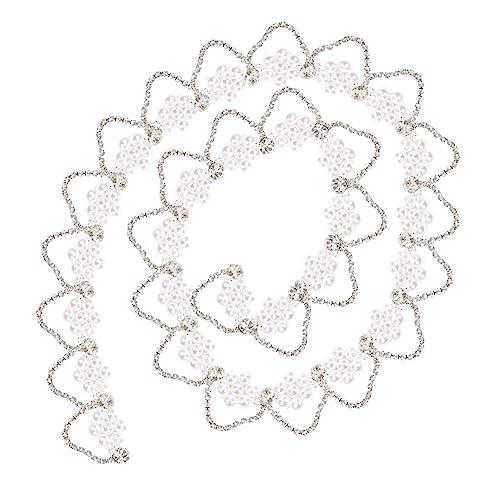 HOMSFOU 1 Schnur Perlenblumen Stirnbandbesatz Strasssteine ​​Zum Basteln Perlenkettenförmige Outfits Perlen Bekleidung Strassbänder Strassquastenkette Strasskettenapplikation Acryl von HOMSFOU