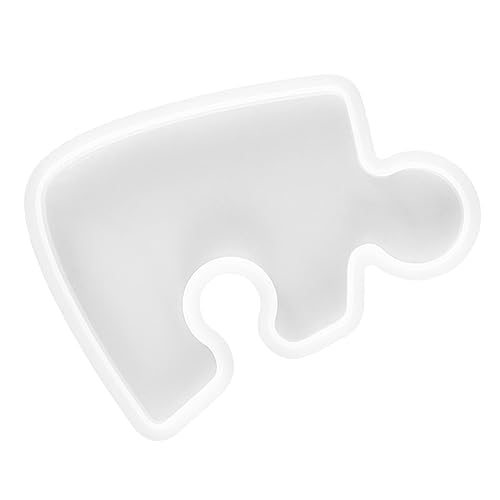 HOMSFOU 1 Stück Diy Puzzle Coaster Silikonform Kreative Untersetzer Gießform für Epoxidharz für Bastelprojekte mit Perlen Glitzer und Farben von HOMSFOU