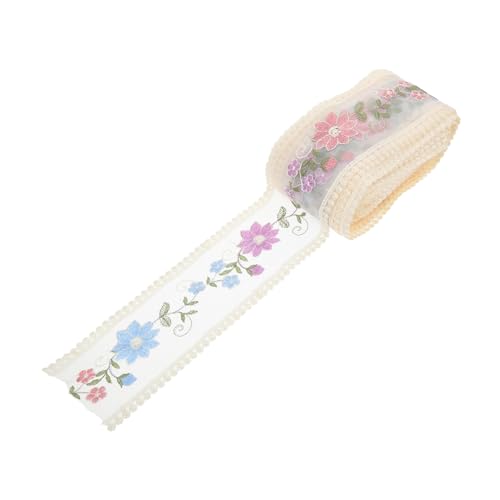 HOMSFOU 1 Stück Embroidered Lace Ribbon für Diy Kleidung Yards Blütenmuster Spitzenband für Nähprojekte Leichte und Kompakte Stoffe für Vorhänge Tischdecken und Bekleidungsaccessoires von HOMSFOU