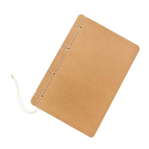 HOMSFOU 1 Stück Handgefertigtes Retro Notizbuch aus Kraftpapier Leeres Skizzenbuch für Diy Schule und Büro Antik Imitiertes Design Weißes Holzfreies für Tagebuch und Kreative Projekte von HOMSFOU