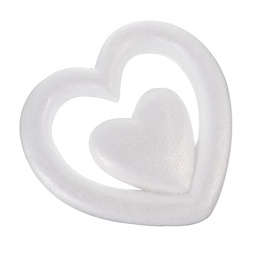 HOMSFOU 1 Stück Herzanhänger Dekoration für Hochzeit und Valentinstag DIY Schaumstoff Herz Ornament Kreative Bastelideen für Festliche Anlässe Weiße Farbe Leicht und Einfach zu Gestalten von HOMSFOU