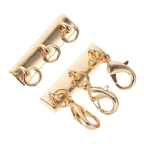 HOMSFOU 1 Stück Magnetischer Halskettenverschluss Hängend Schicht Schnalle Halskettenanschluss Stapel Schmuck Stecker Schlüssel Gold Magnetische Halskette Magnetverschlüsse Kupfer von HOMSFOU