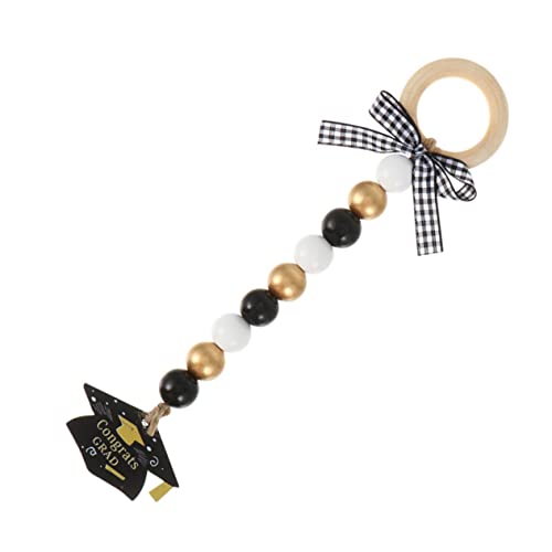 HOMSFOU 1 Stück Perlen und Quasten bürodeko büro dekoration ornamente Beaded hanging Graduation season decoration Abschluss Quaste Garland Wandhängedekoration Holzperlen hängen hölzern von HOMSFOU