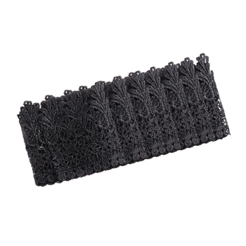 HOMSFOU 1 Stück Schwarz Spitze DIY Stoffzubehör Breites Spitzenband Polyester für Bekleidungsdekoration Handgefertigte Bastelarbeiten und Haarschmuck Yards von HOMSFOU