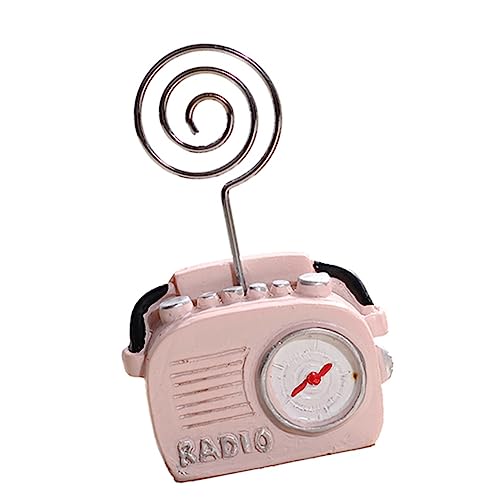 HOMSFOU 1 Stück Telefon- Und Radio -fotoclip Büroradio Inhaber Hochzeit Memo-notiz-fotoständer Memo-clip-halter Für Den Schreibtisch Vintage-radio Memo-clip Beachten Rosa Metall Ring von HOMSFOU