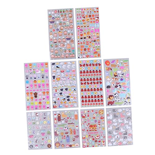 HOMSFOU 10 Blatt Cartoon Sticker Aufkleber für Diy Scrapbooking Dekoration mit Alpaka Waldtieren Obstkaninchen Buchstaben Eiscreme und Mehr für Kinderzimmer Wohnzimmer Feste von HOMSFOU