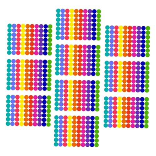 HOMSFOU 10 Blatt Farbpunkt-aufkleber Dot -aufkleber Punkte Blau Farbige Punktaufkleber Bunt Form Farbe Farbkreisaufkleber Etiketten Schlüssel Aufkleber Aus Beschichtetem Papier von HOMSFOU